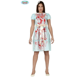 DEGUISEMENT POUPEE ENSANGLANTEE - JUMELLE DEMONIAQUE TAILLE S 