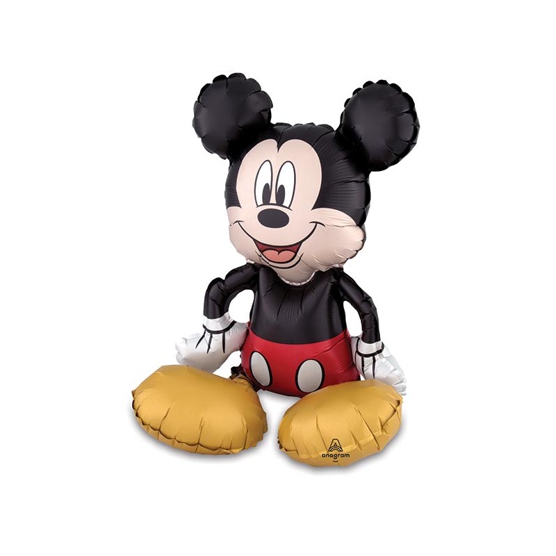 BALLON METALIQUE MICKEY ASSIS GONFLABLE A L'AIR  45 X 48 CM