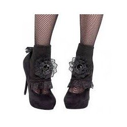 SUR-CHAUSSURES FEMME EN NOIR AVEC DE LA DENTELLE 