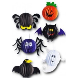 LAMPIONS PAPIER HALLOWEEN CITROUILLE OU FANTOME 