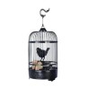 CORBEAU EN CAGE HALLOWEEN SON ET LUMIERE HAUTEUR 35 CM