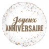 BALLON METALLIQUE ROND JOYEUX ANNIVERSAIRE 46 CM 