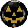 BALLON METALLIQUE ROND CITROUILLE NOIR 46 CM 