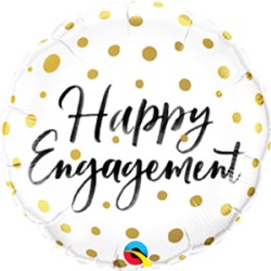 BALLON METALIQUE ROND HAPPY ENGAGEMENT 46 CM 