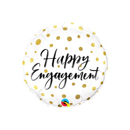 BALLON METALIQUE ROND HAPPY ENGAGEMENT 46 CM 