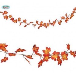 GUIRLANDE FEUILLES D'AUTOMNE ERABLE ORANGE 190 CM
