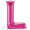 BALLON METALLIQUE LETTRE L FUSCHIA 35 CM