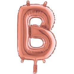 BALLON METALLIQUE LETTRE B ROSE GOLD 35 CM