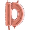 BALLON METALLIQUE LETTRE D ROSE GOLD 35 CM