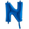 BALLON METALLIQUE LETTRE N BLEU 35 CM