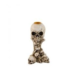 BOUGEOIR TETE DE MORT RESINE 14.2 CM