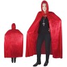 CAPE TISSU VELOURS AVEC CAPUCHE ROUGE 1M