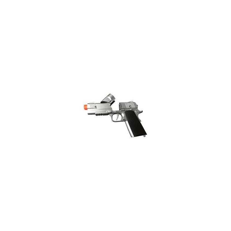 PISTOLET METAL 18 CM POLICE 8 COUPS