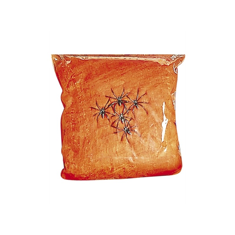 TOILE D'ARAIGNEE ORANGE 100G + 6 ARAIGNEES 