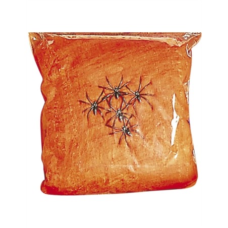 TOILE D'ARAIGNEE ORANGE 100G + 6 ARAIGNEES 