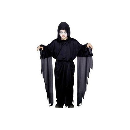 DEGUISEMENT TUNIQUE NOIRE FANTOME FAUCHEUSE TAILLE 10-12 ANS
