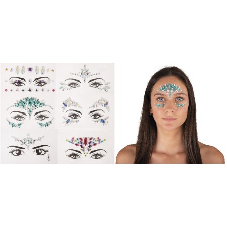 STRASS DE VISAGE AUTOCOLLANT 6 MODELES ALEATOIRES