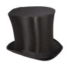 CHAPEAU HAUT DE FORME NOIR SATINE 20 CM CHAPEAU HAUT DE FORME NOIR SATINE 20 CM
