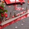 CENTRE DE TABLE VILLAGE DE NOEL ROUGE 45 x 3 x 10.5 CM