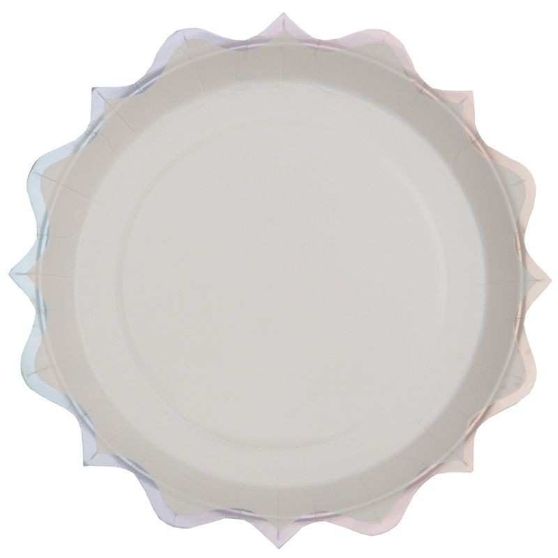 10 ASSIETTES FESTONNEES METAL ARGENT