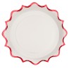 10 ASSIETTES FESTONNEES METAL ROUGE 23 CM