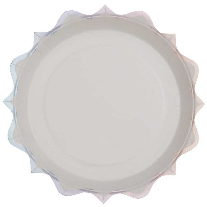 10 PETITES ASSIETTES FESTONNEES METAL ARGENT 