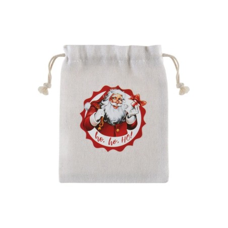 2 SACHETS EN COTON HO HO HO ROUGE 14 CM