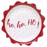 10 ASSIETTES PERE NOEL HO HO HO ROUGE 17.5 CM