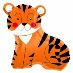 PETIT BALLON METALLIQUE TIGRE 14"