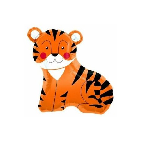 PETIT BALLON METALLIQUE TIGRE 14"