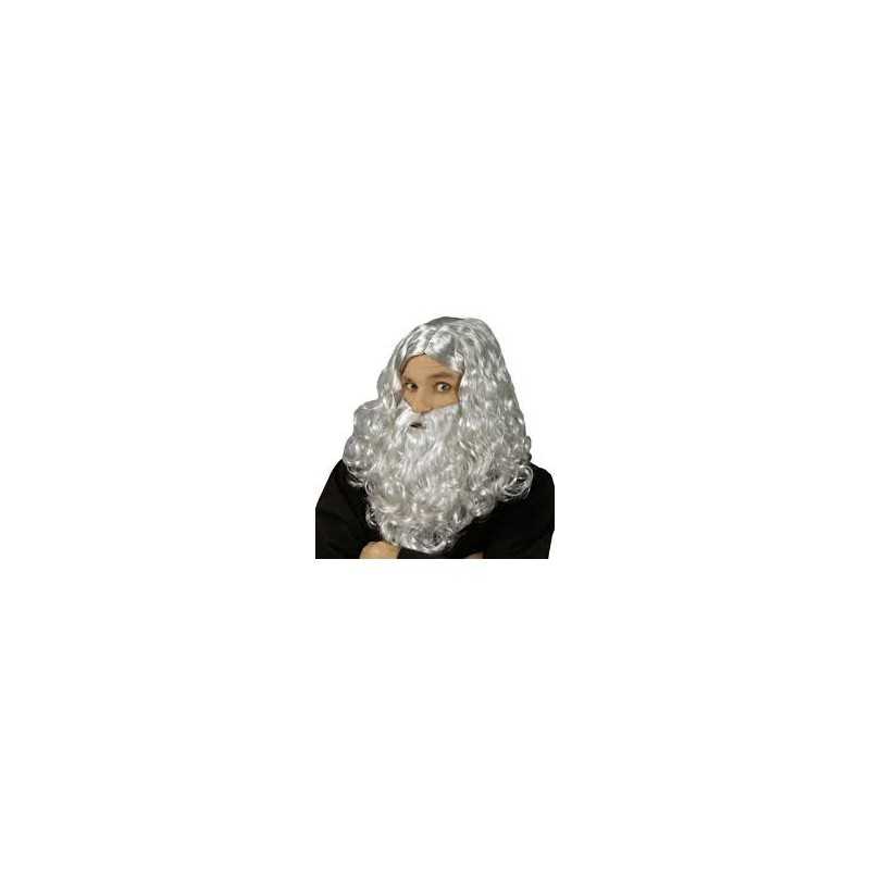 PERRUQUE MERLIN BRILLANTE GRISE BARBE ET PERRUQUE 