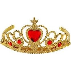 DIADEME OR AVEC PIERRE COEUR ROUGE