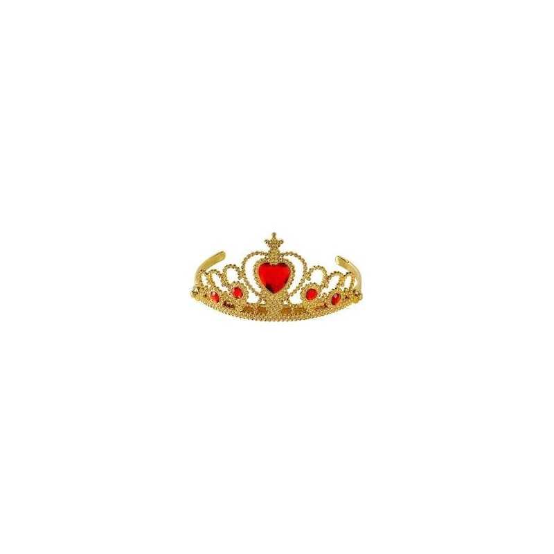 DIADEME OR AVEC PIERRE COEUR ROUGE 