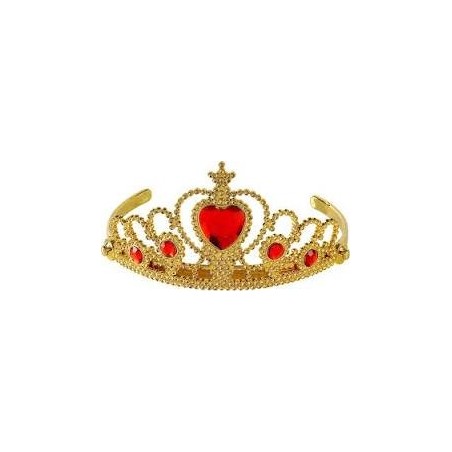 DIADEME OR AVEC PIERRE COEUR ROUGE 