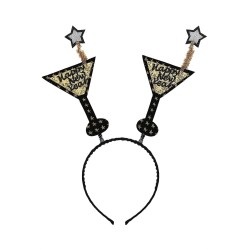 SERRE-TETE HAPPY NEW YEAR NOIR ET OR 