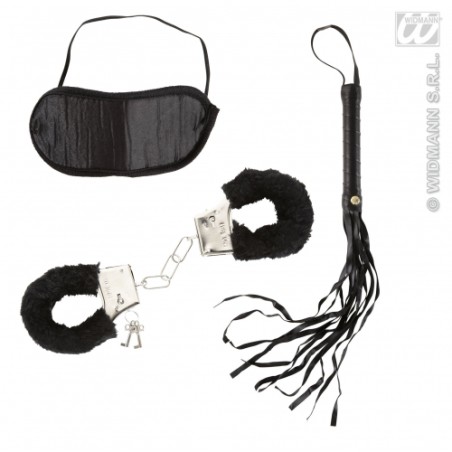 SET DOMINATRIX ( MENOTTES, FOUET, BANDEAU )