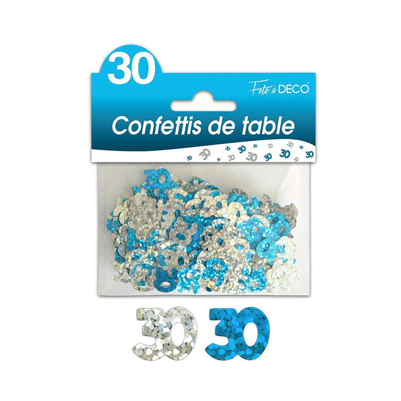 CONFETTIS DE TABLE 30 ANS BLEU  CONFETTIS DE TABLE 30 ANS BLEU
