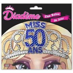 DIADEME MISS 50 ANS BLEU