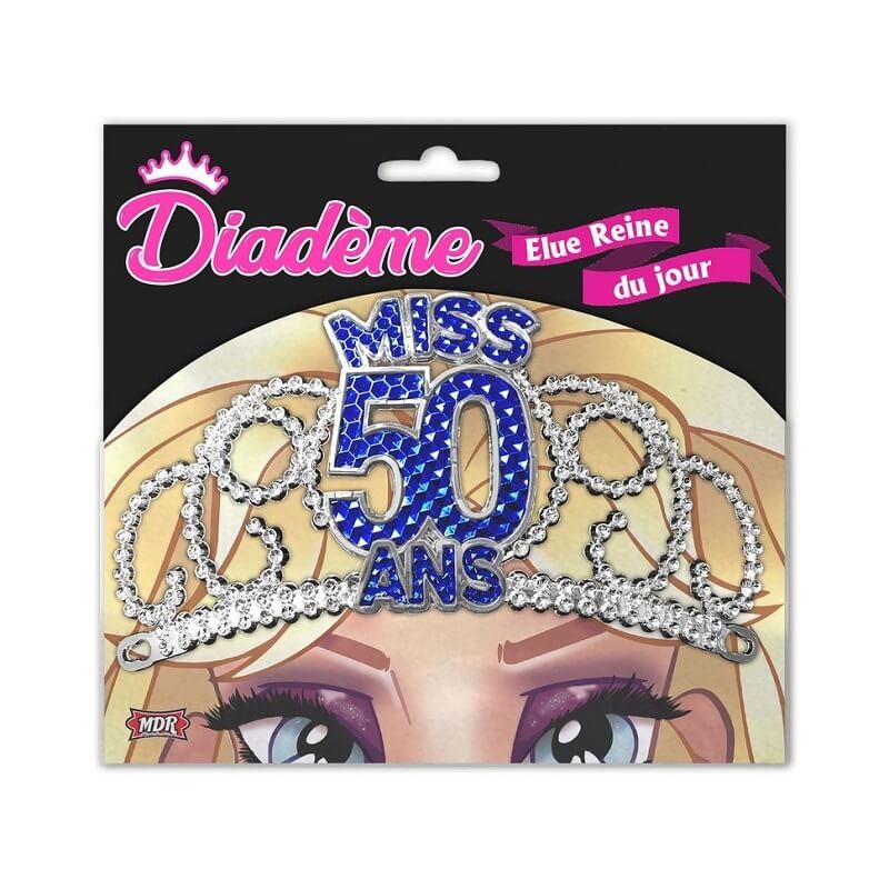 DIADEME MISS 50 ANS BLEU