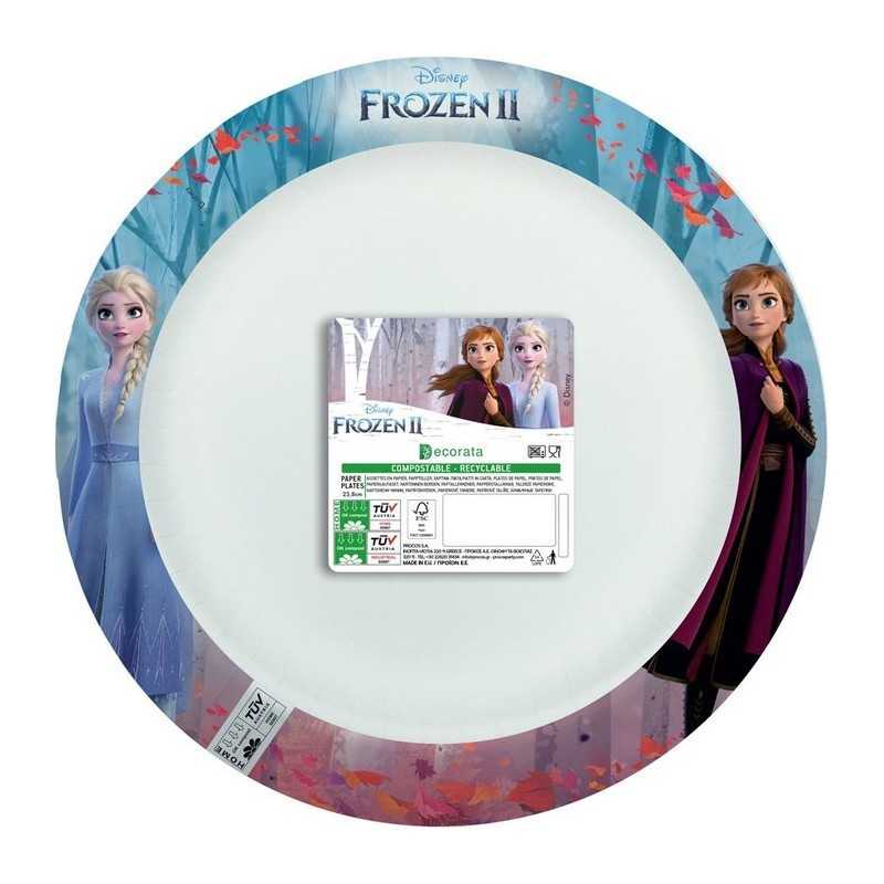 8 ASSIETTES EN CARTON REINE DES NEIGES 2 23 CM