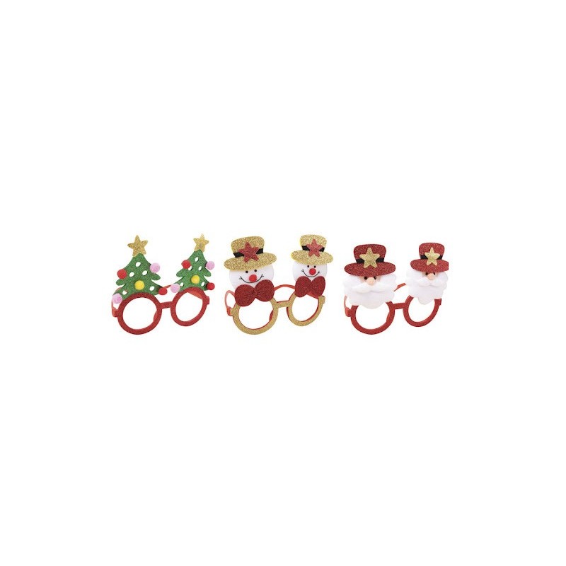 LUNETTES PLASTIQUE AVEC TISSU NOEL  LUNETTES PLASTIQUE AVEC TISSU NOEL