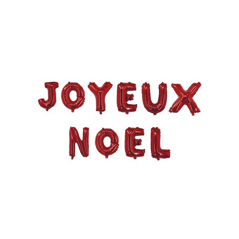 BALLON METALLIQUE JOYEUX NOEL HAUTEUR 30 CM ROUGE 