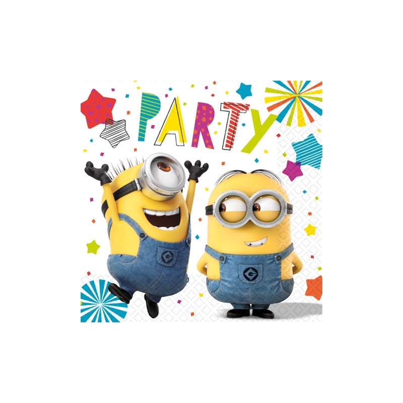 20 SERVIETTES MINIONS 33 X 33 CM 