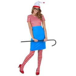 DEGUISEMENT EXPLORATRICE A RAYURES TAILLE L