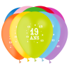 10 BALLONS BALLOONIA IMPRIMES CHIFFRE 19 MULTICOLORE