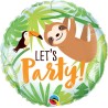 BALLON METALLIQUE ROND LET'S PARTY ! PARESSEU ET TOUCAN 46 CM 