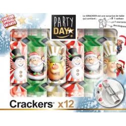 12 CRACKERS DE NOEL ENFANT 14 CM