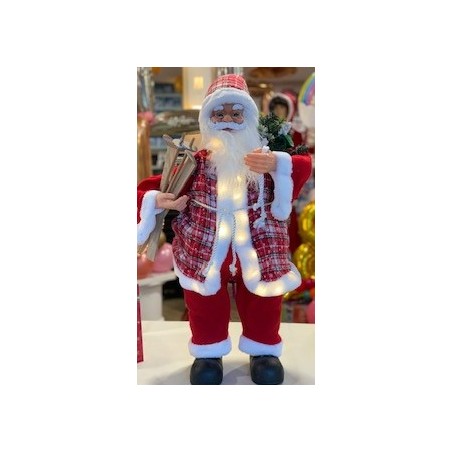 PERE NOEL 80 CM LUMINEUX AVEC 30 LEDS