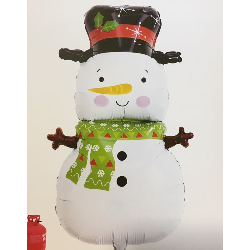 BALLON METALLIQUE BONHOMME DE NEIGE  50 X 89 CM 