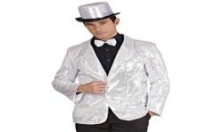 VESTE PAILLETTE DISCO SHOW ARGENT TAILLE L